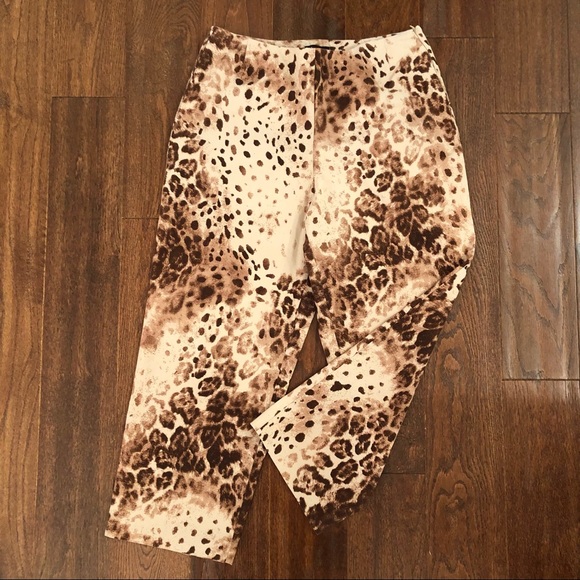 New York & Co Animal Print Cropped Pants - Picture 1 of 6